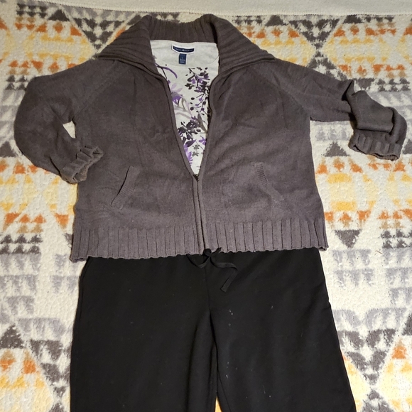 KS Karen Scott Sport Sweater Ensemble with matching pants and blouse Sz L - Picture 2 of 14